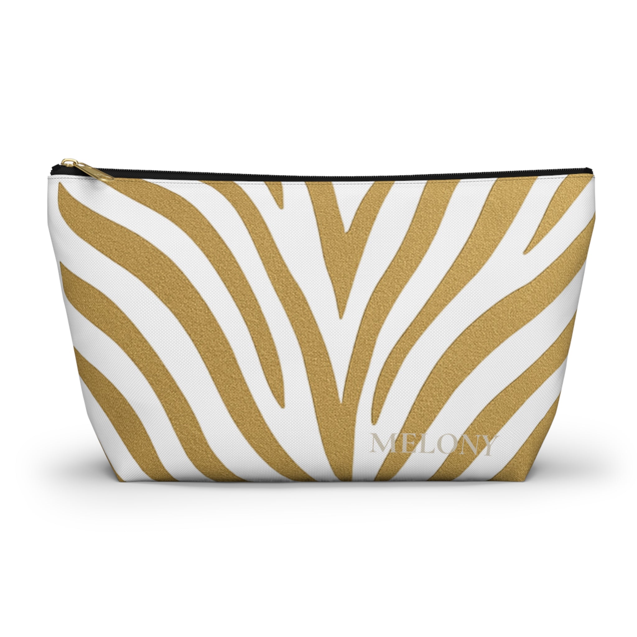 Gold Zebra Accessory Pouch — Travel Organizer