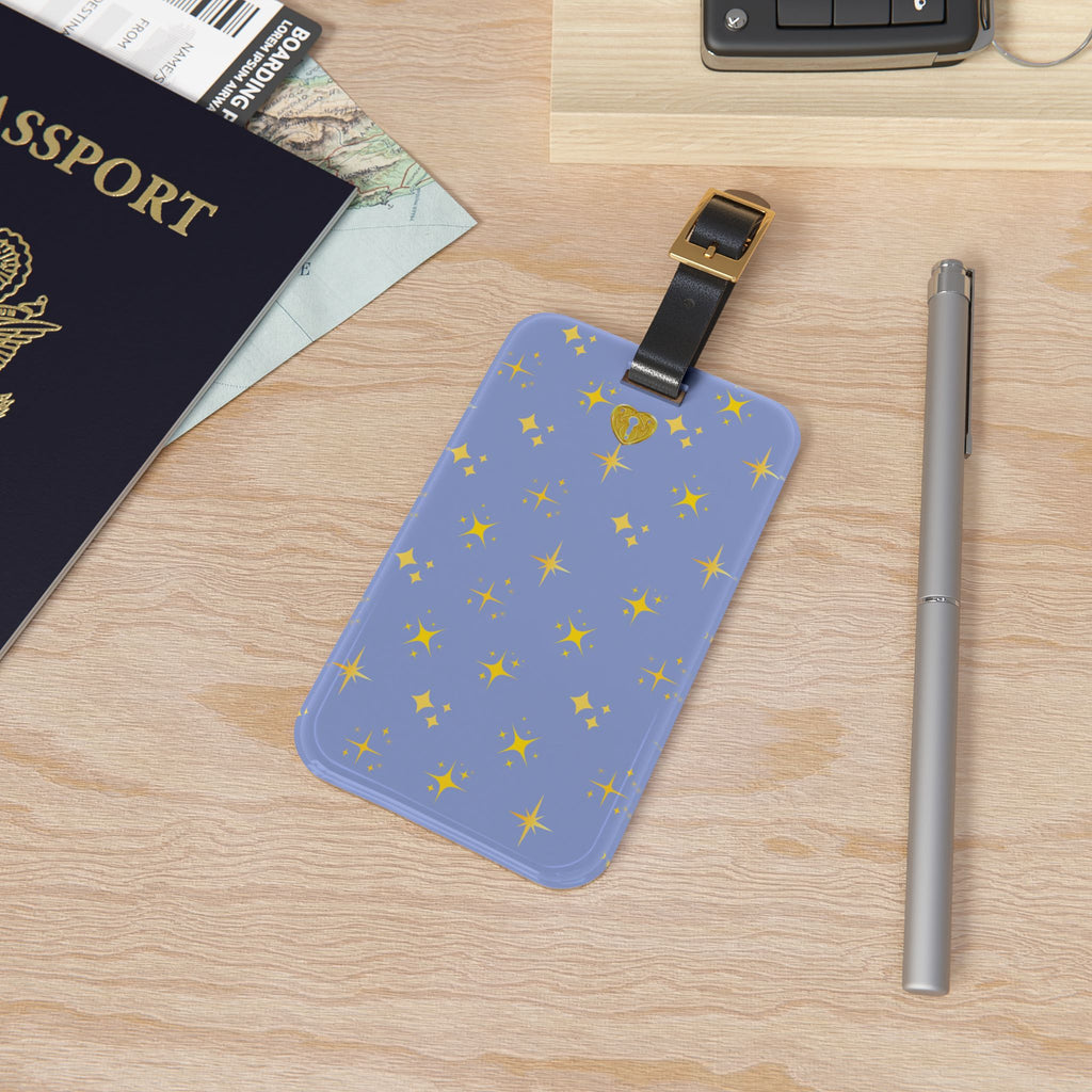Starry Gold Sparkle Luggage Tag