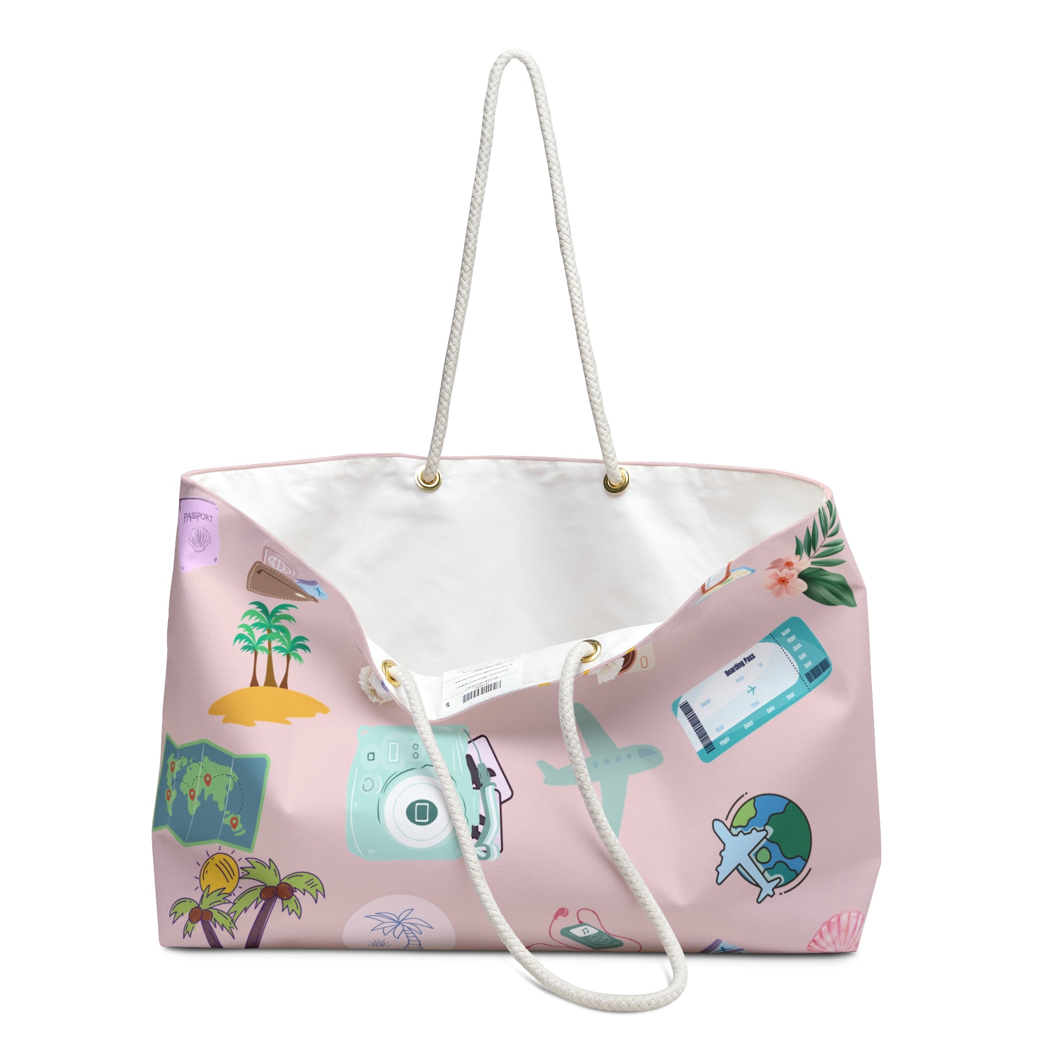 Travel Weekender Bag — Cute Vacation Icons Duffel Tote