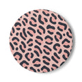 Pink Leopard Ceramic Coaster — Stylish Animal Print Drink Coaster