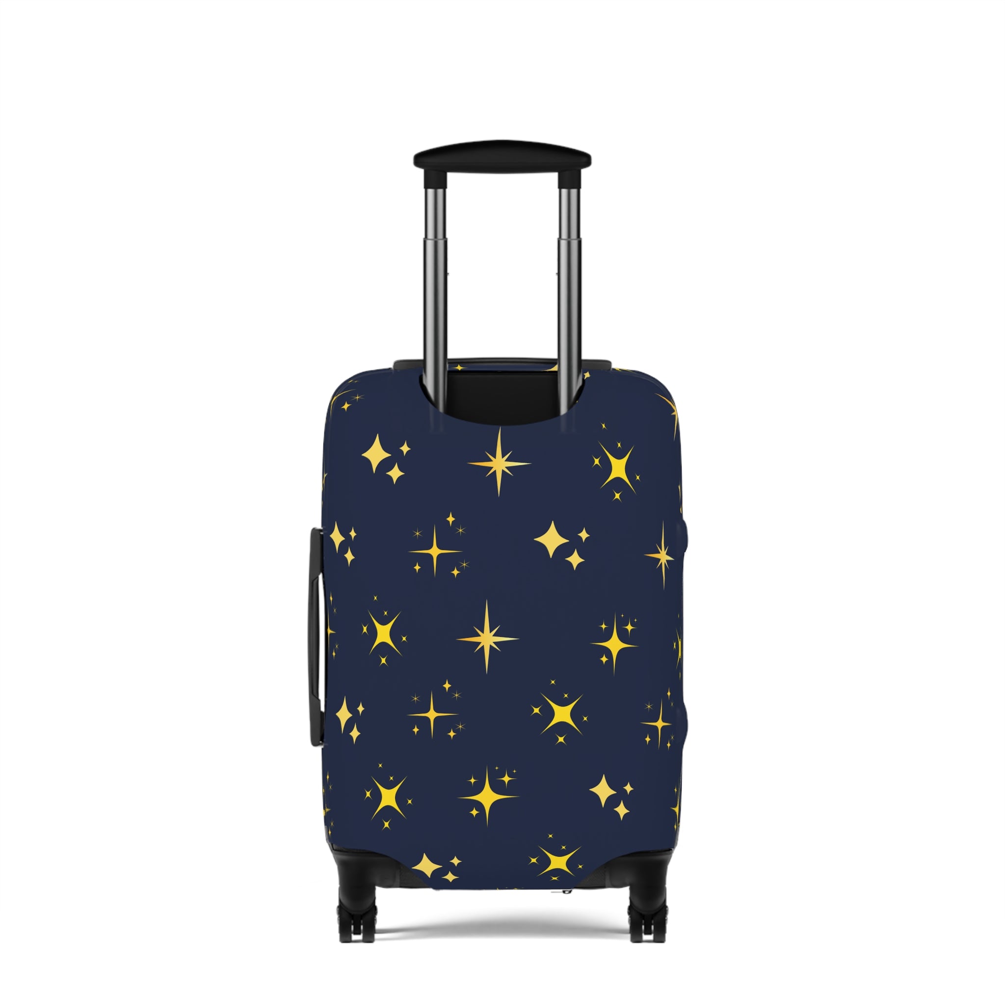 Starry Night Luggage Cover – Navy Travel Protector with Golden Sparkle Pattern
