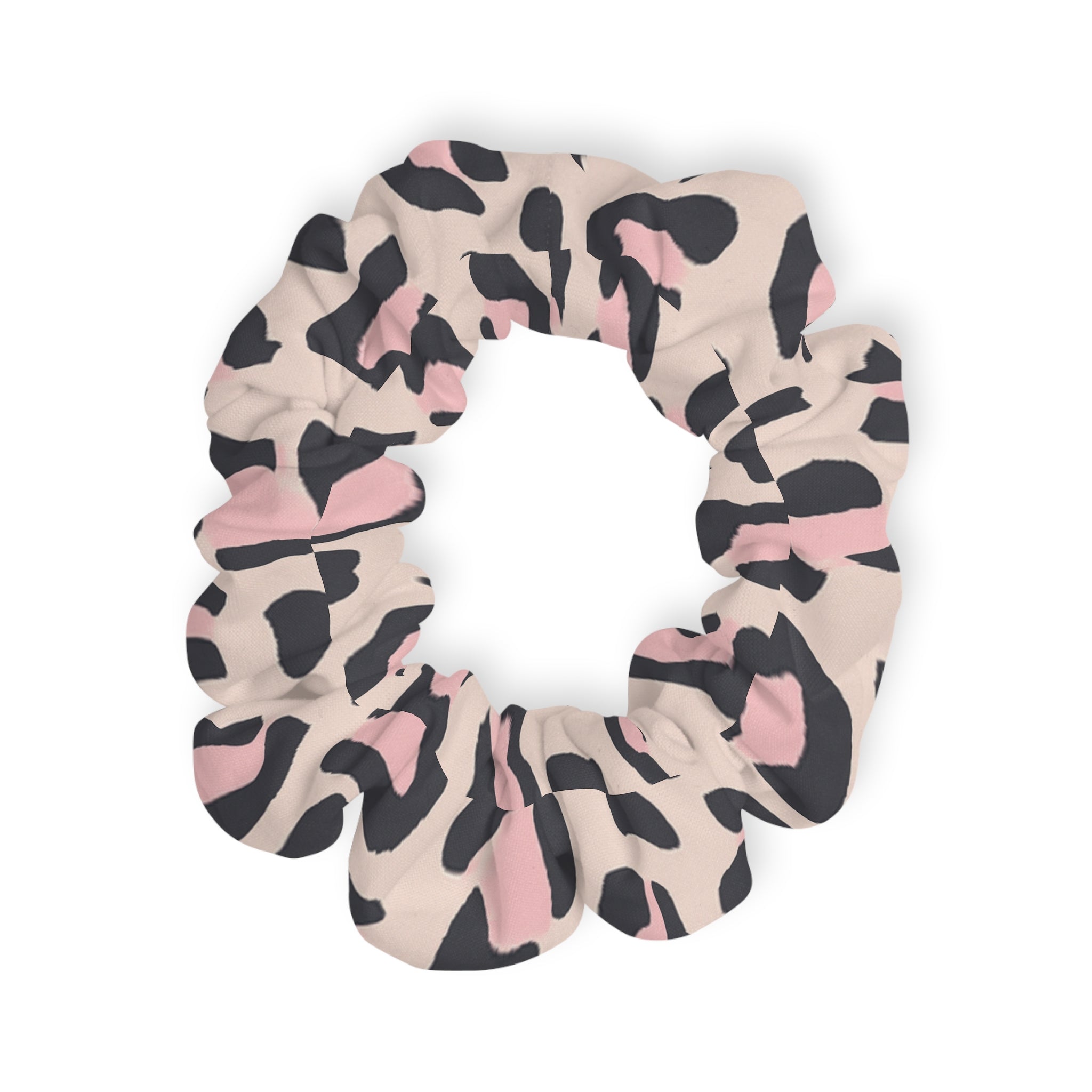 Pink Leopard Print Scrunchie – Cute Animal Print Hair Accessory