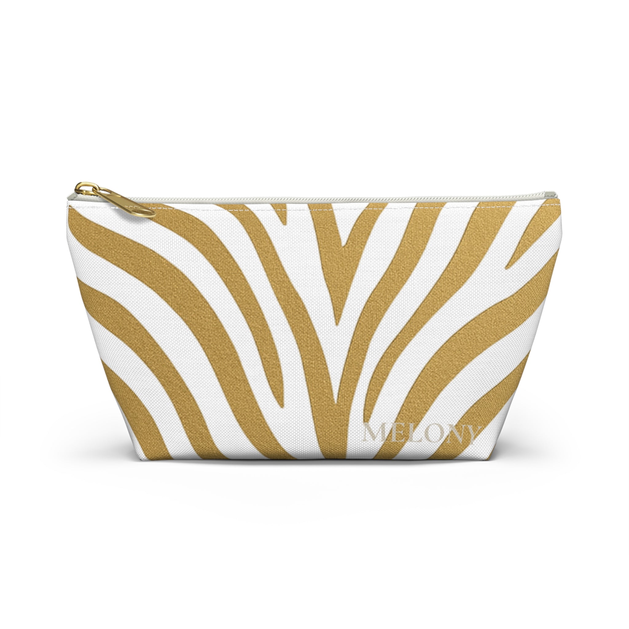 Gold Zebra Accessory Pouch — Travel Organizer