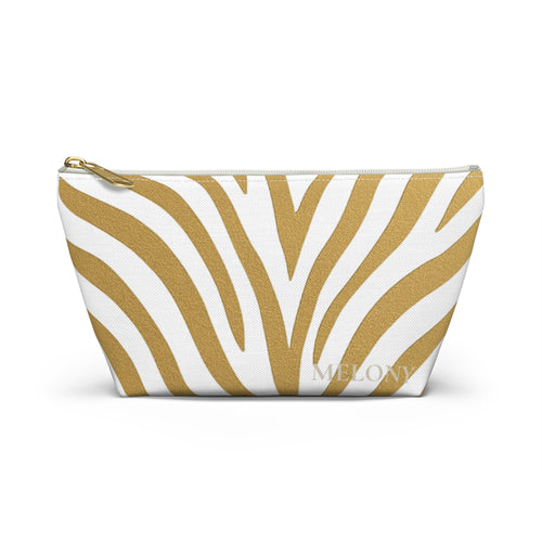 Gold Zebra Accessory Pouch — Travel Organizer