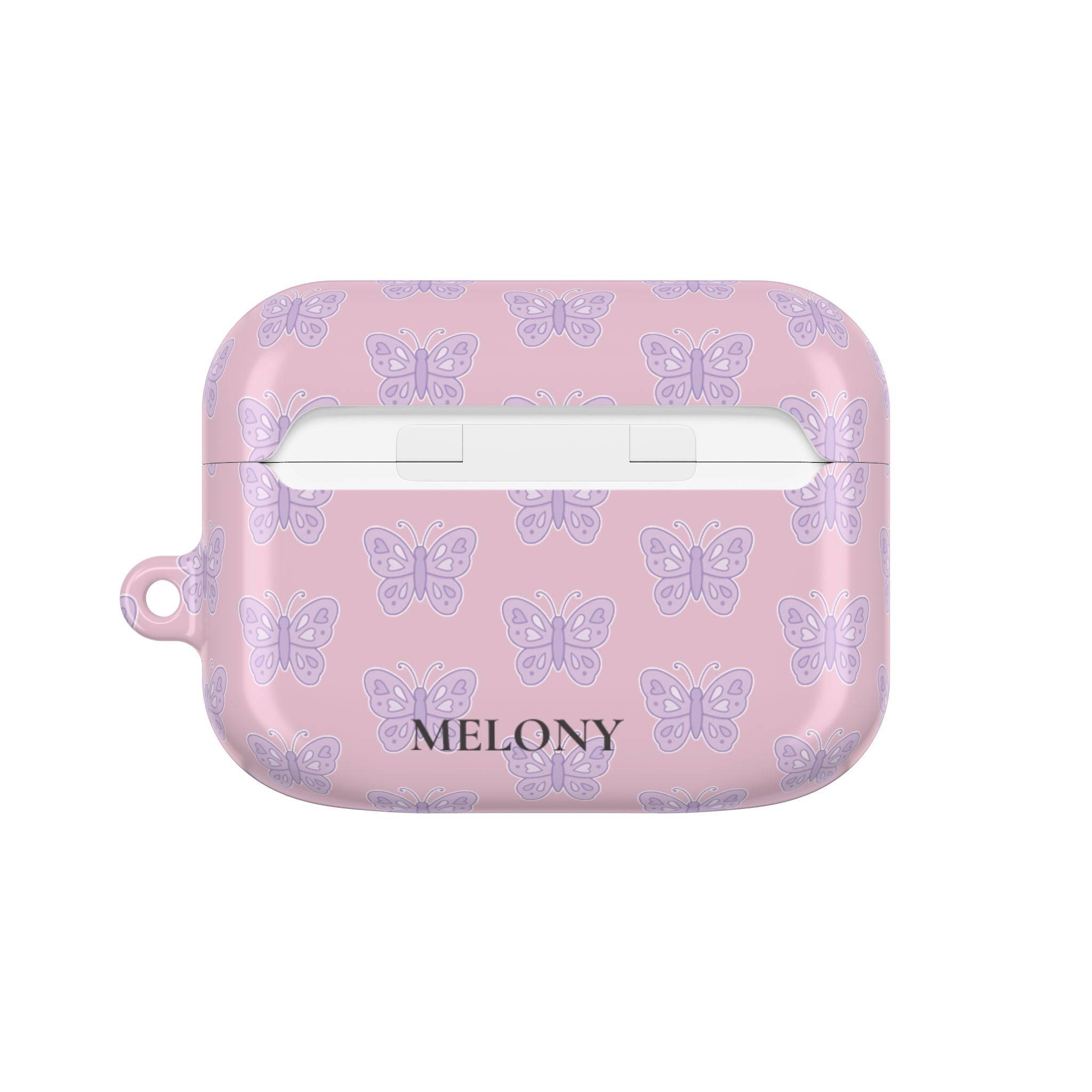Cute girly pink AirPod Case, Butterfly Accessory, Butterfly Lover Gift, Birthday Present, Customizable AirPod Cover
