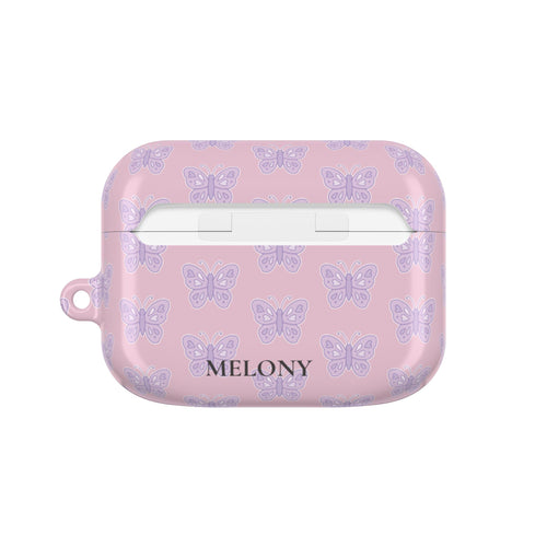 Cute girly pink AirPod Case, Butterfly Accessory, Butterfly Lover Gift, Birthday Present, Customizable AirPod Cover