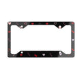 Heart Pattern Metal License Plate Frame — Cute Valentine Car Accessory