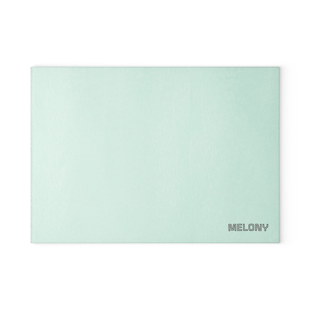 Personalized Mint Glass Cutting Board — Custom Name 'Melony'