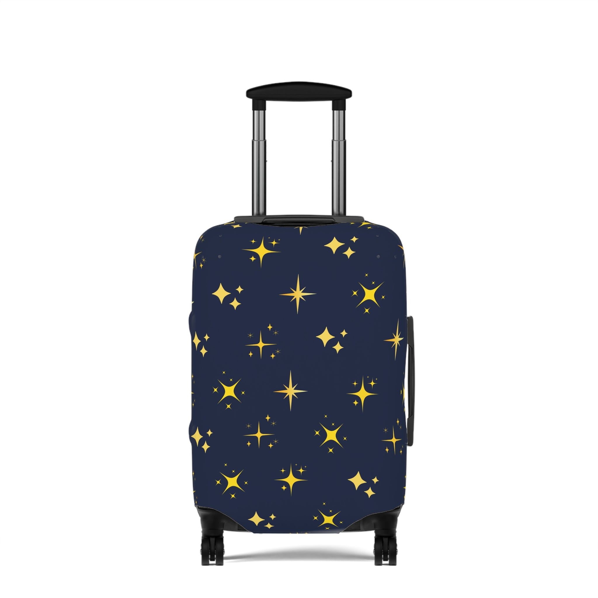 Starry Night Luggage Cover – Navy Travel Protector with Golden Sparkle Pattern