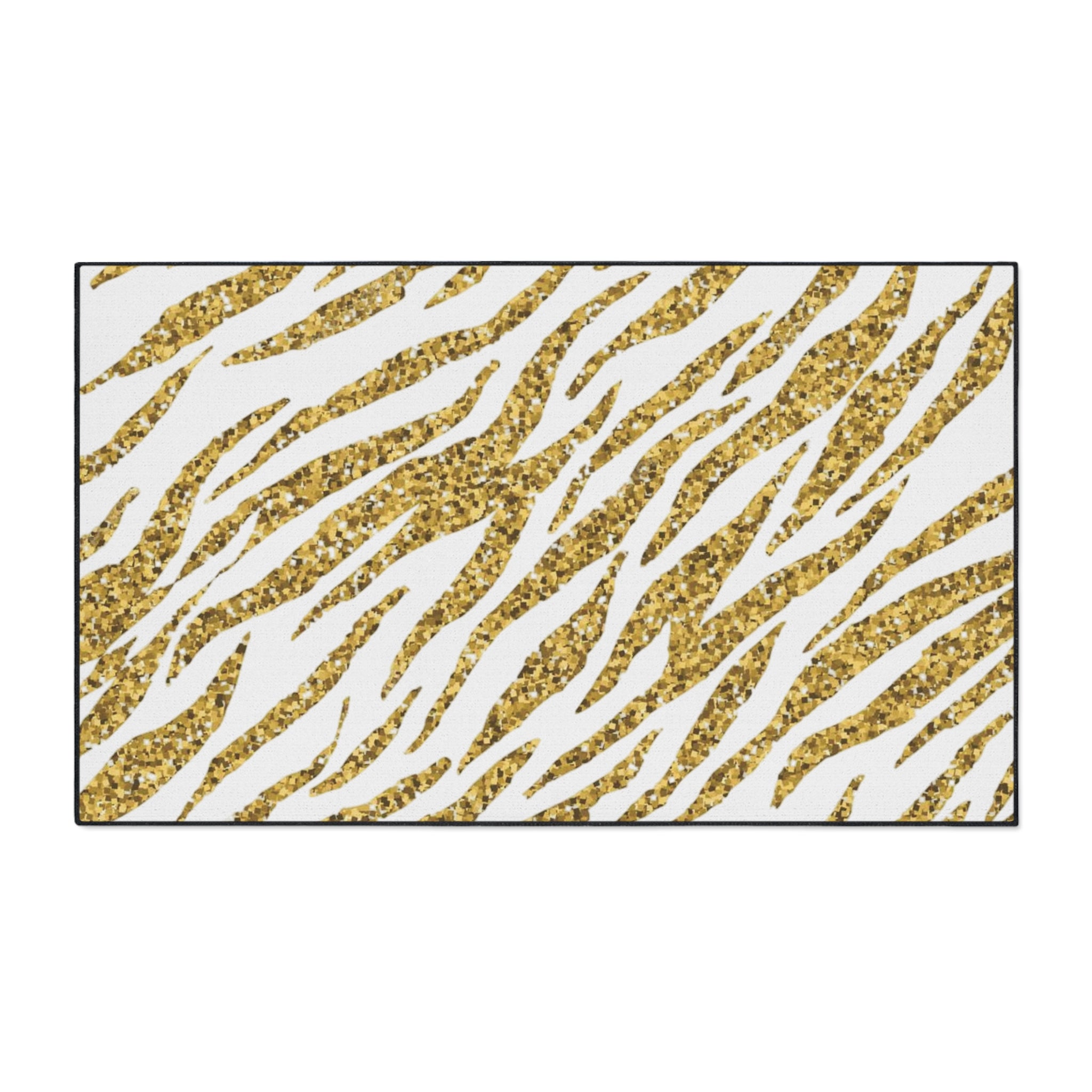 Gold Zebra Heavy-Duty Floor Mat — Non-Slip Entrance Rug