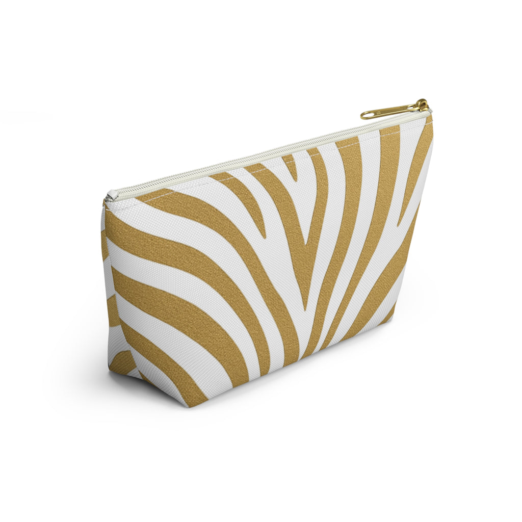 Gold Zebra Accessory Pouch — Travel Organizer