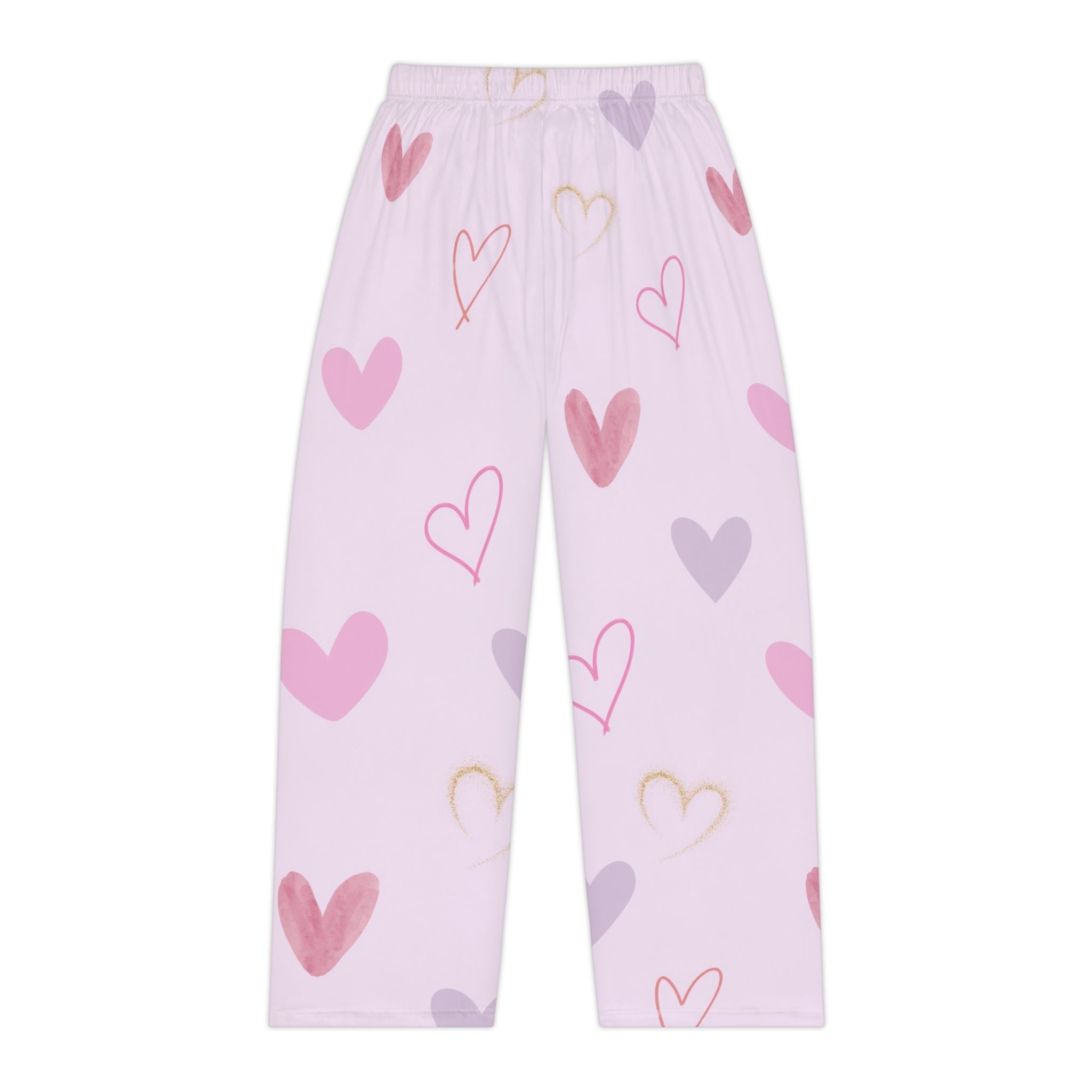 Women's Heart Print Pajama Pants — Pink Valentine Lounge Sleepwear