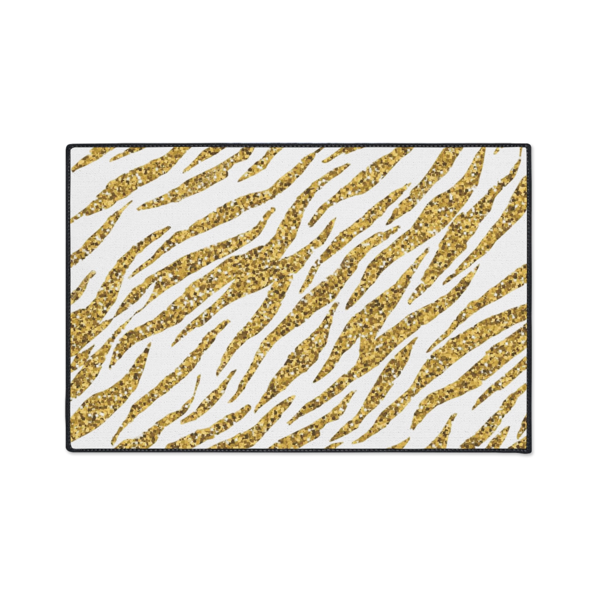 Gold Zebra Heavy-Duty Floor Mat — Non-Slip Entrance Rug