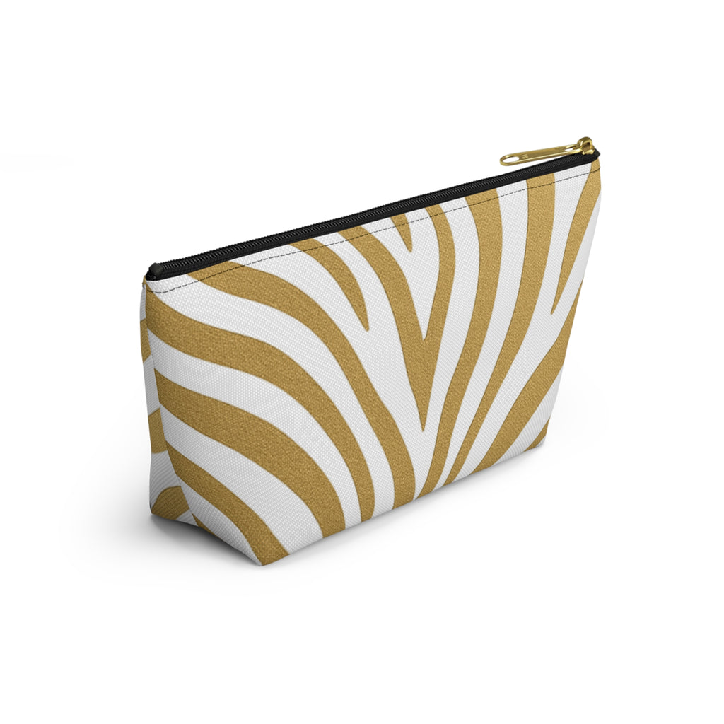 Gold Zebra Accessory Pouch — Travel Organizer