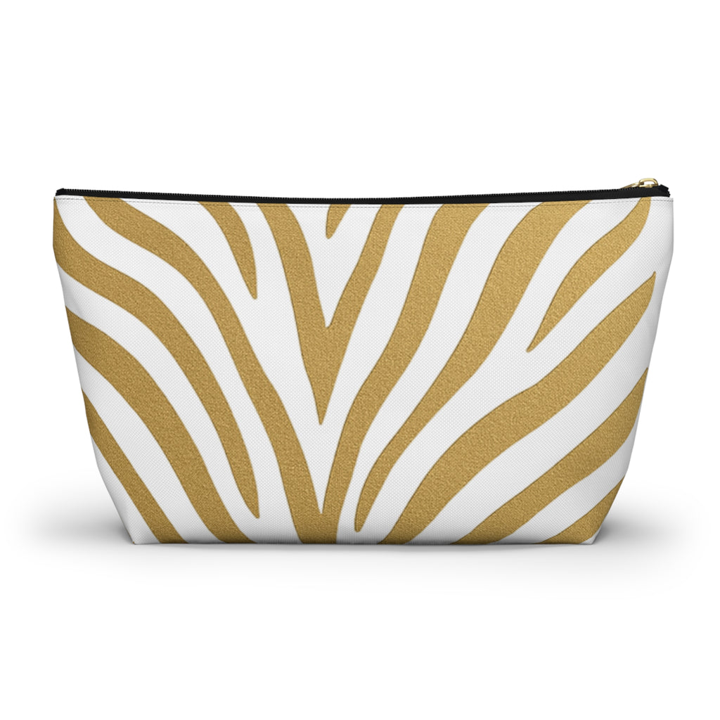 Gold Zebra Accessory Pouch — Travel Organizer