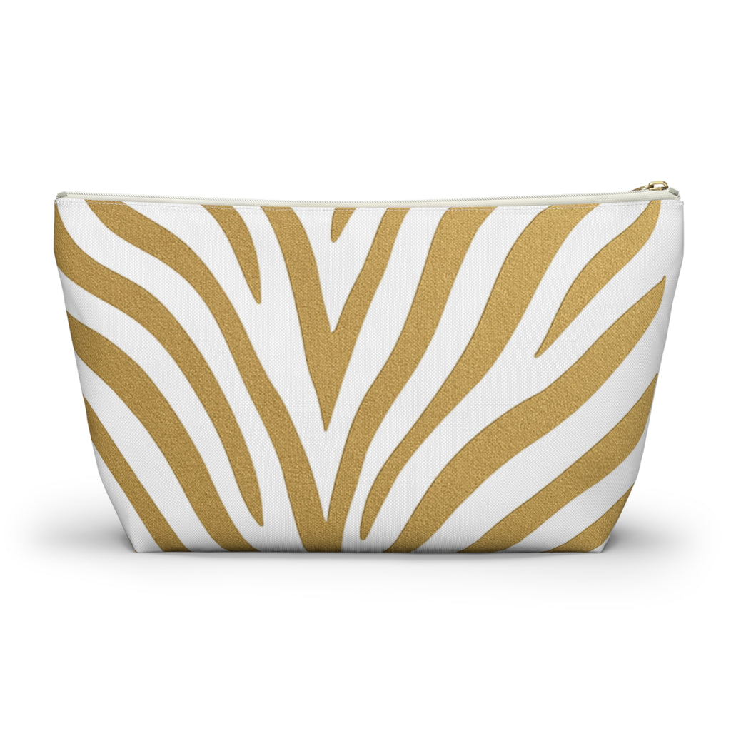 Gold Zebra Accessory Pouch — Travel Organizer