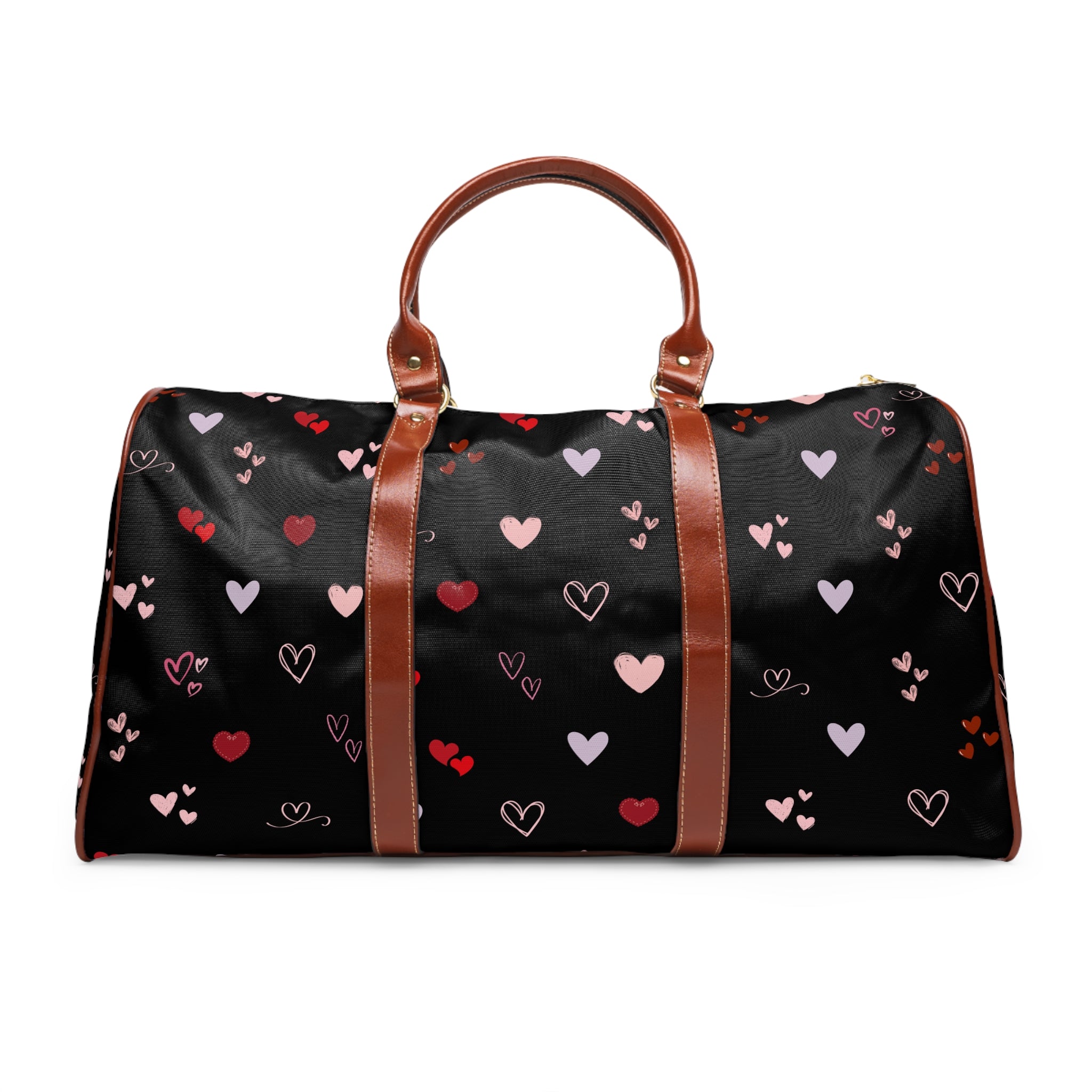 Scattered Heart Pattern Waterproof Travel Bag | Weekend Duffel