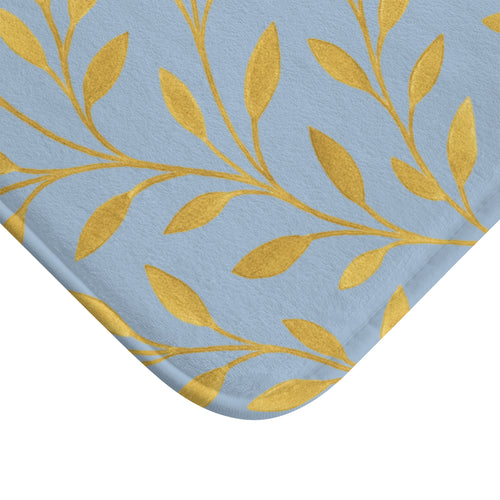 Elegant Bath Mat, Spa Decor, Leaf Pattern Rug, Bathroom Accessory, Gift for Home, Cozy Bathroom Essentials