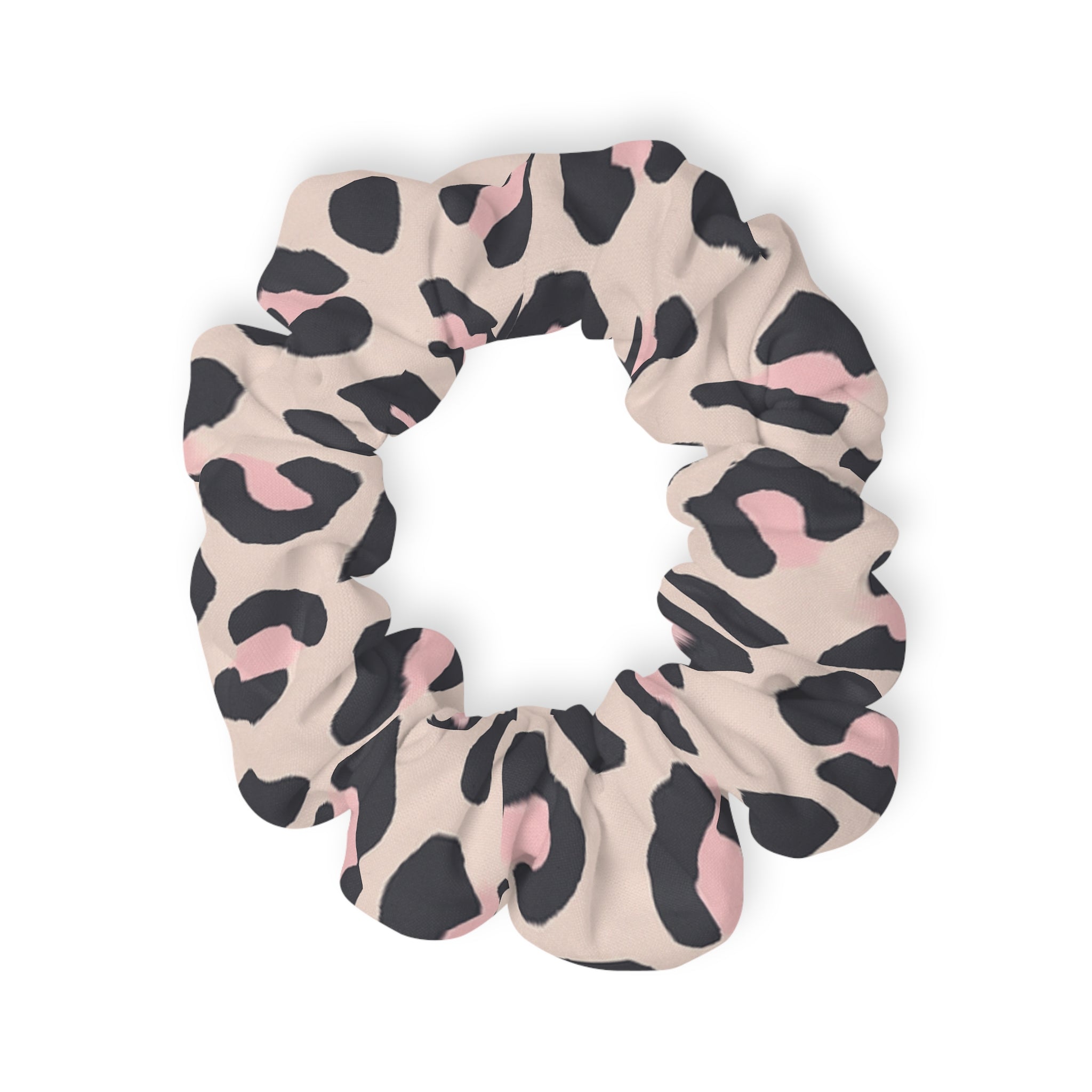 Pink Leopard Print Scrunchie – Cute Animal Print Hair Accessory