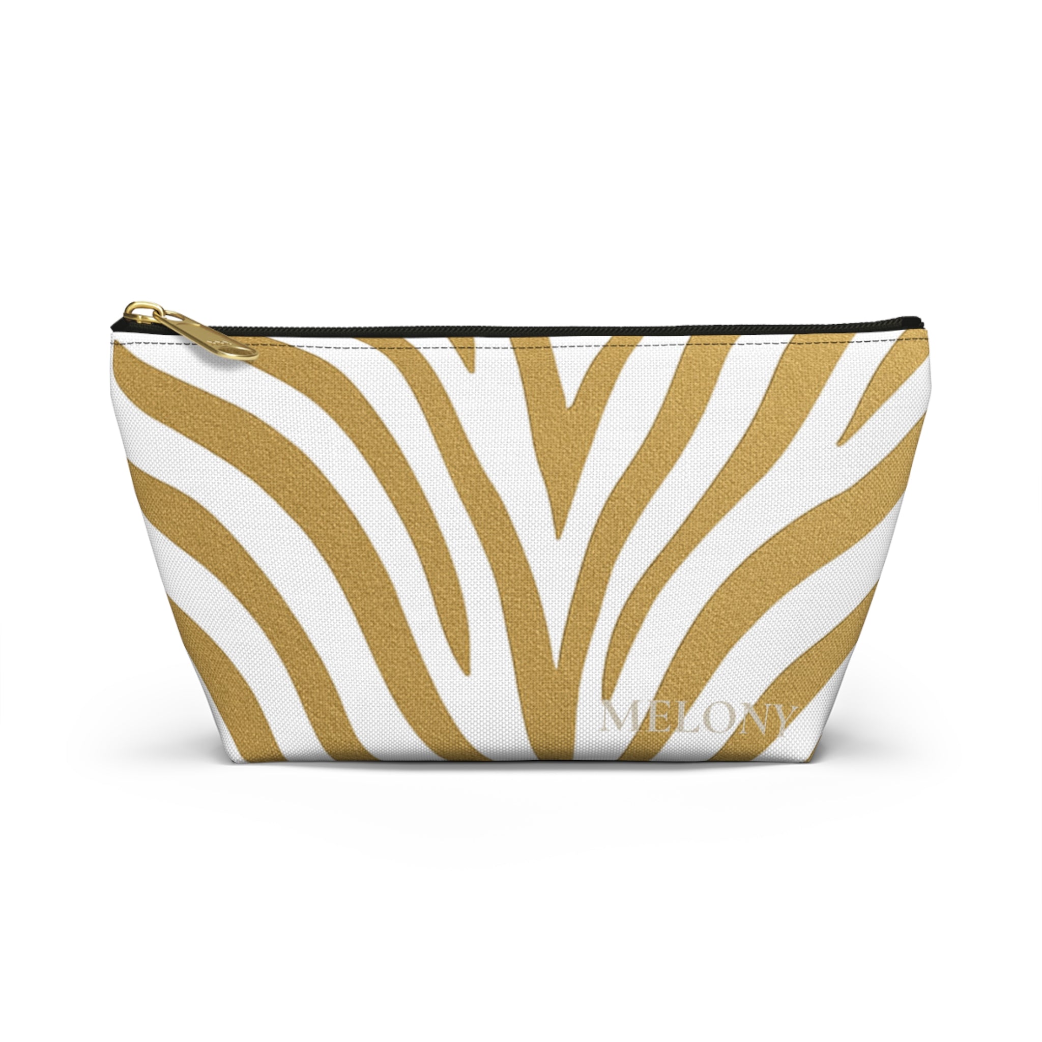 Gold Zebra Accessory Pouch — Travel Organizer