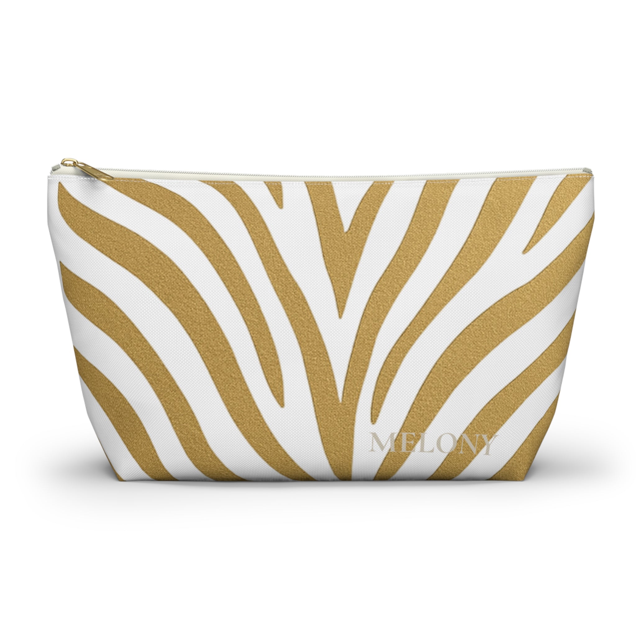 Gold Zebra Accessory Pouch — Travel Organizer
