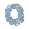 Blue Vine Print Scrunchie — Soft Botanical Hair Accessory