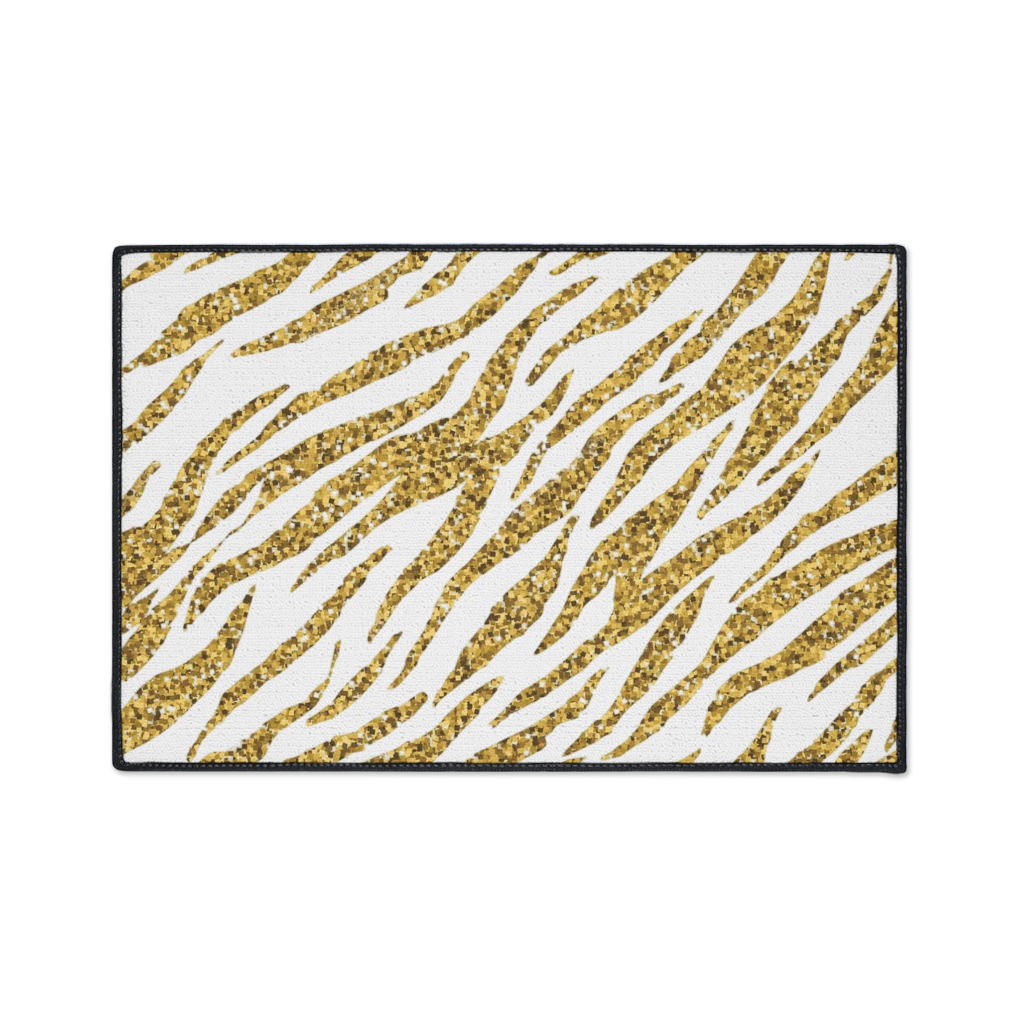 Gold Zebra Heavy-Duty Floor Mat — Non-Slip Entrance Rug