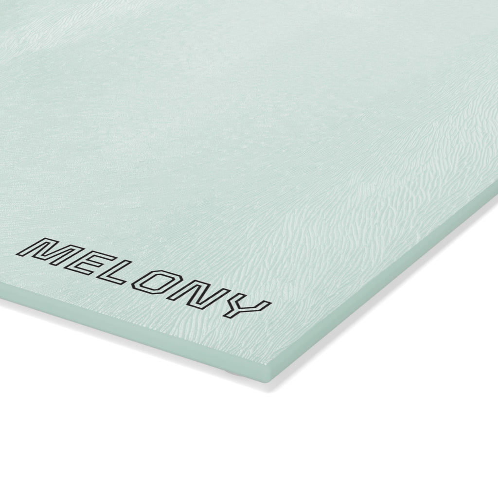 Personalized Mint Glass Cutting Board — Custom Name 'Melony'