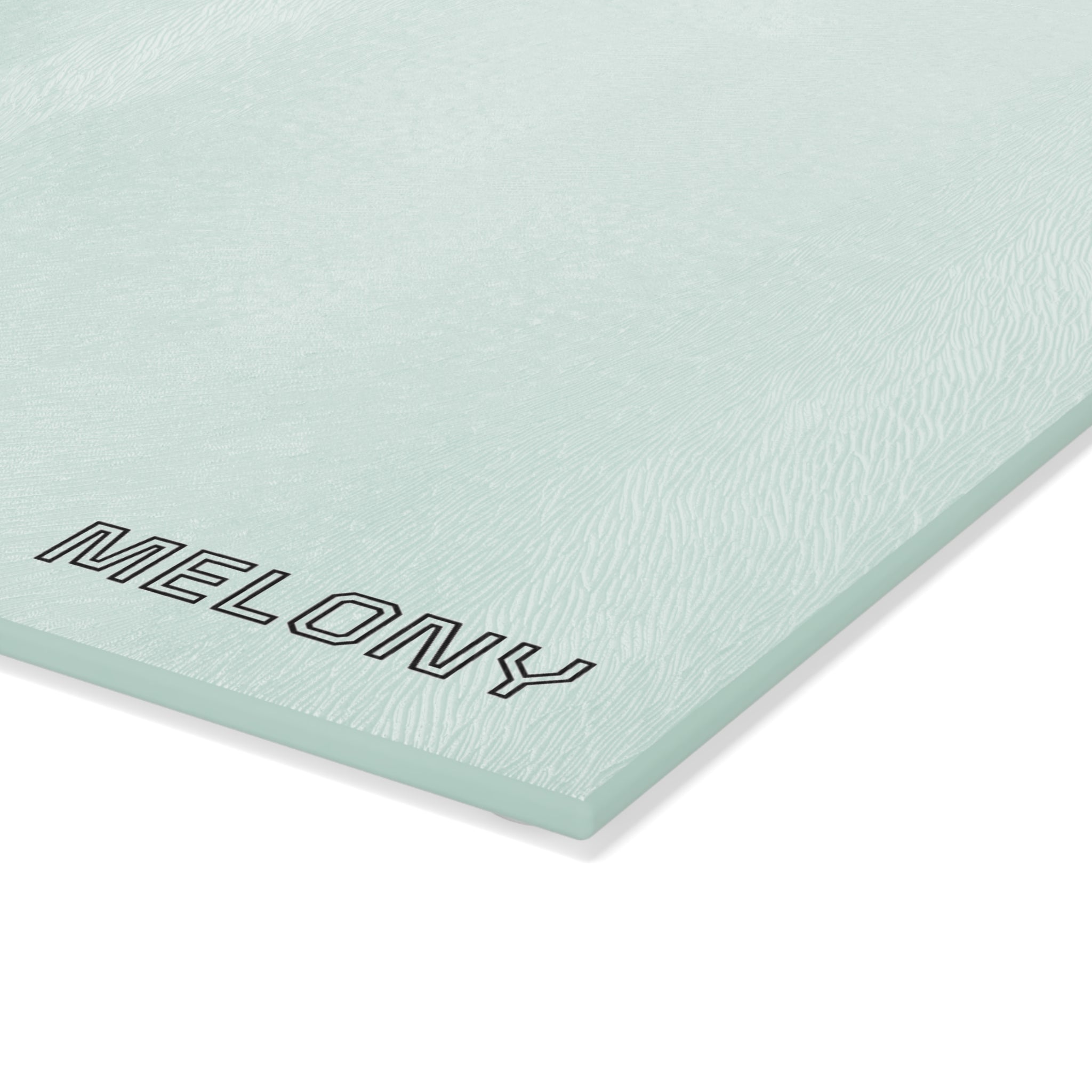 Personalized Mint Glass Cutting Board — Custom Name 'Melony'