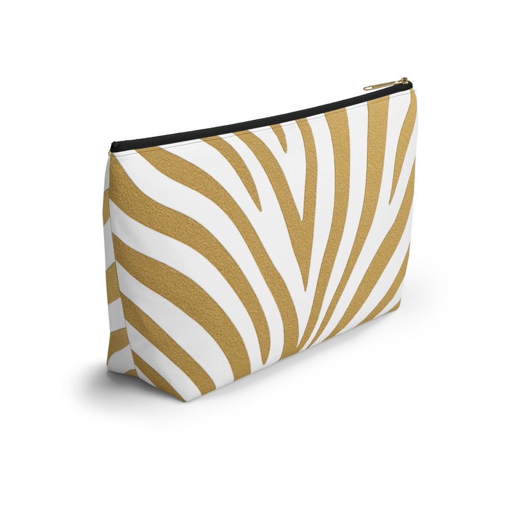 Gold Zebra Accessory Pouch — Travel Organizer