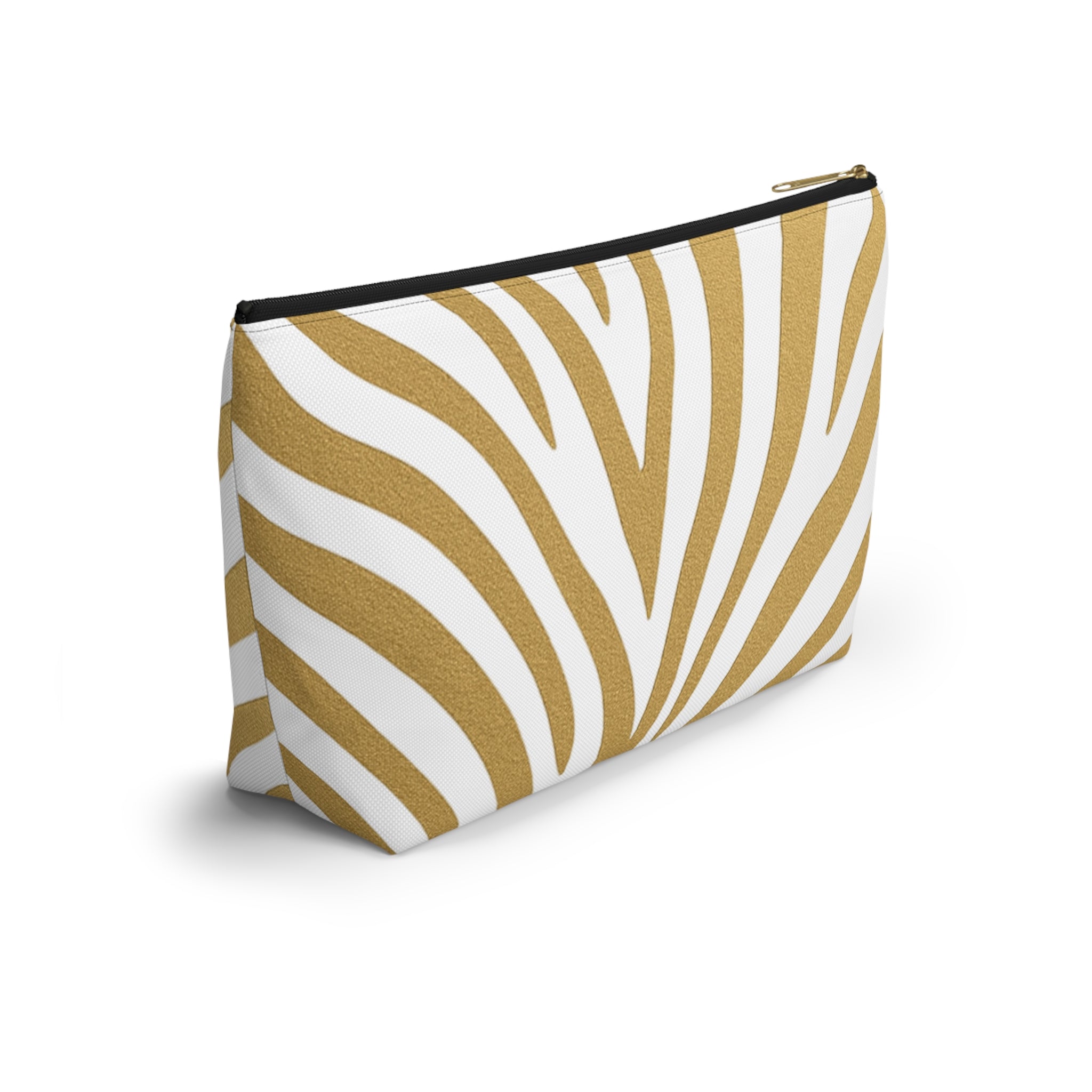 Gold Zebra Accessory Pouch — Travel Organizer