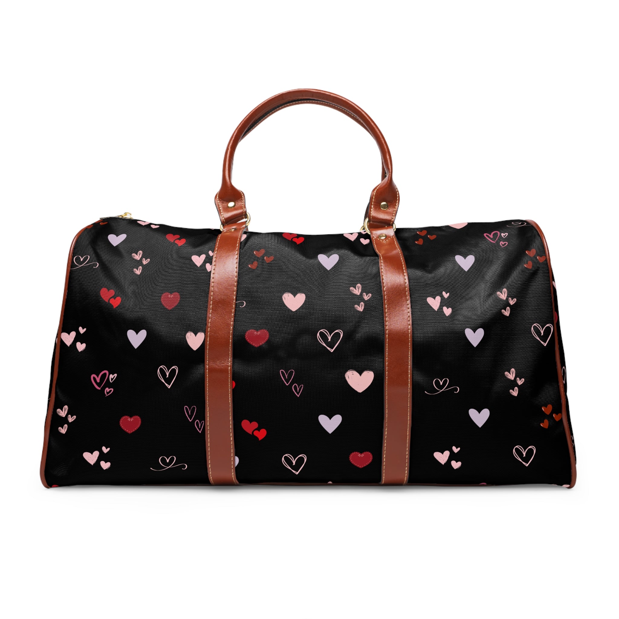 Scattered Heart Pattern Waterproof Travel Bag | Weekend Duffel